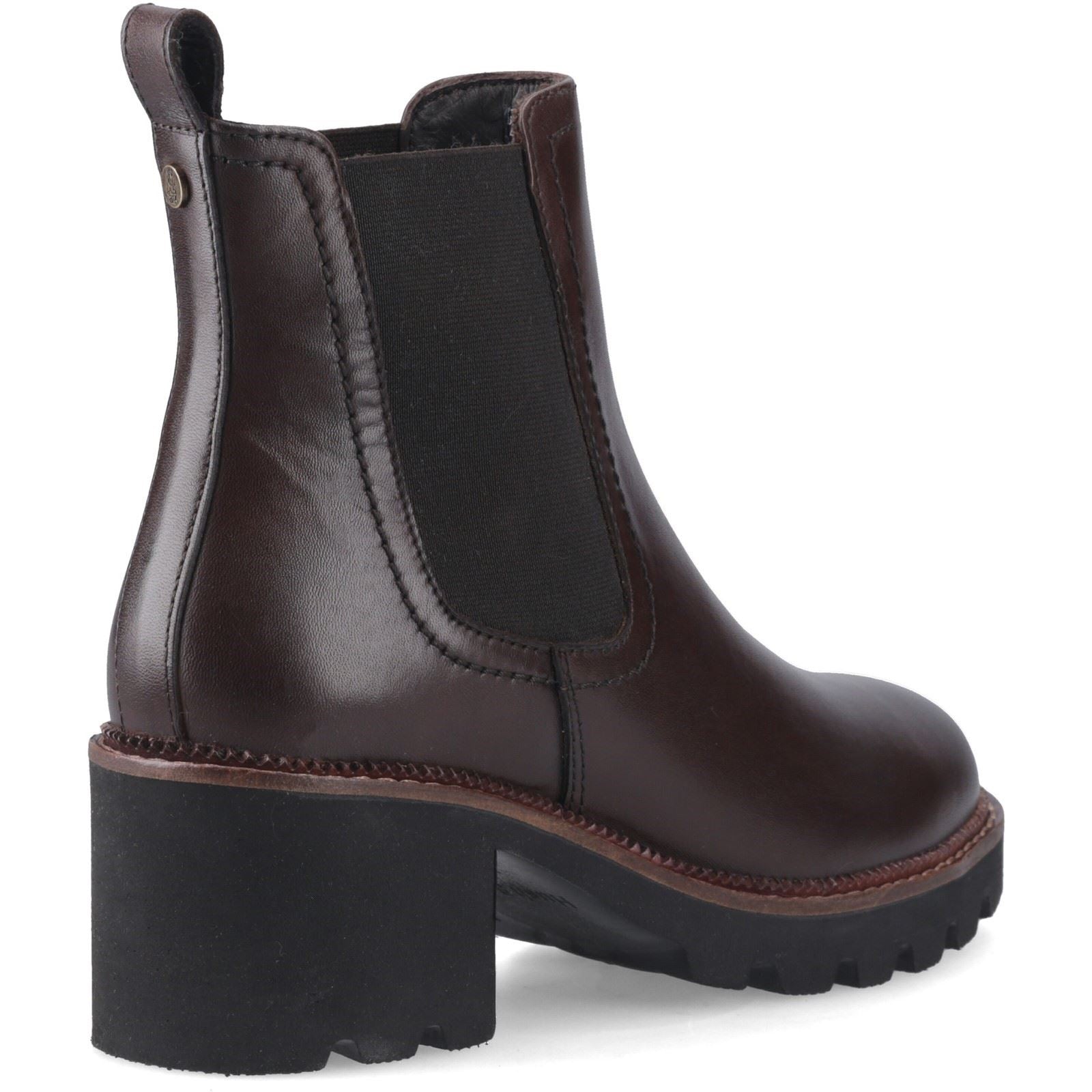 Hush Puppies Gaia Leather Women's Chocolate Heeled Chelsea Boots