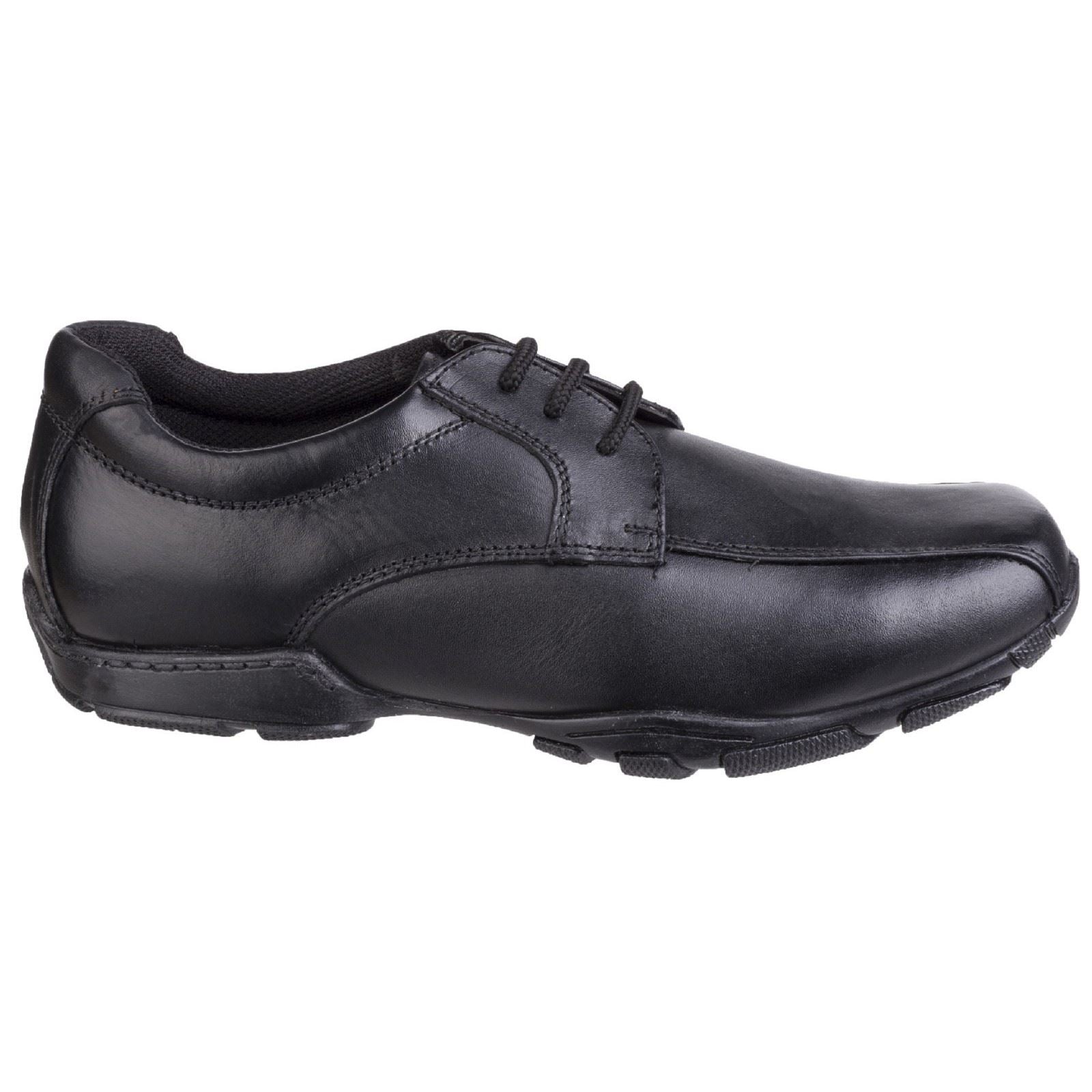 Hush Puppies Vincente Youth Boys Black Leather Loafers