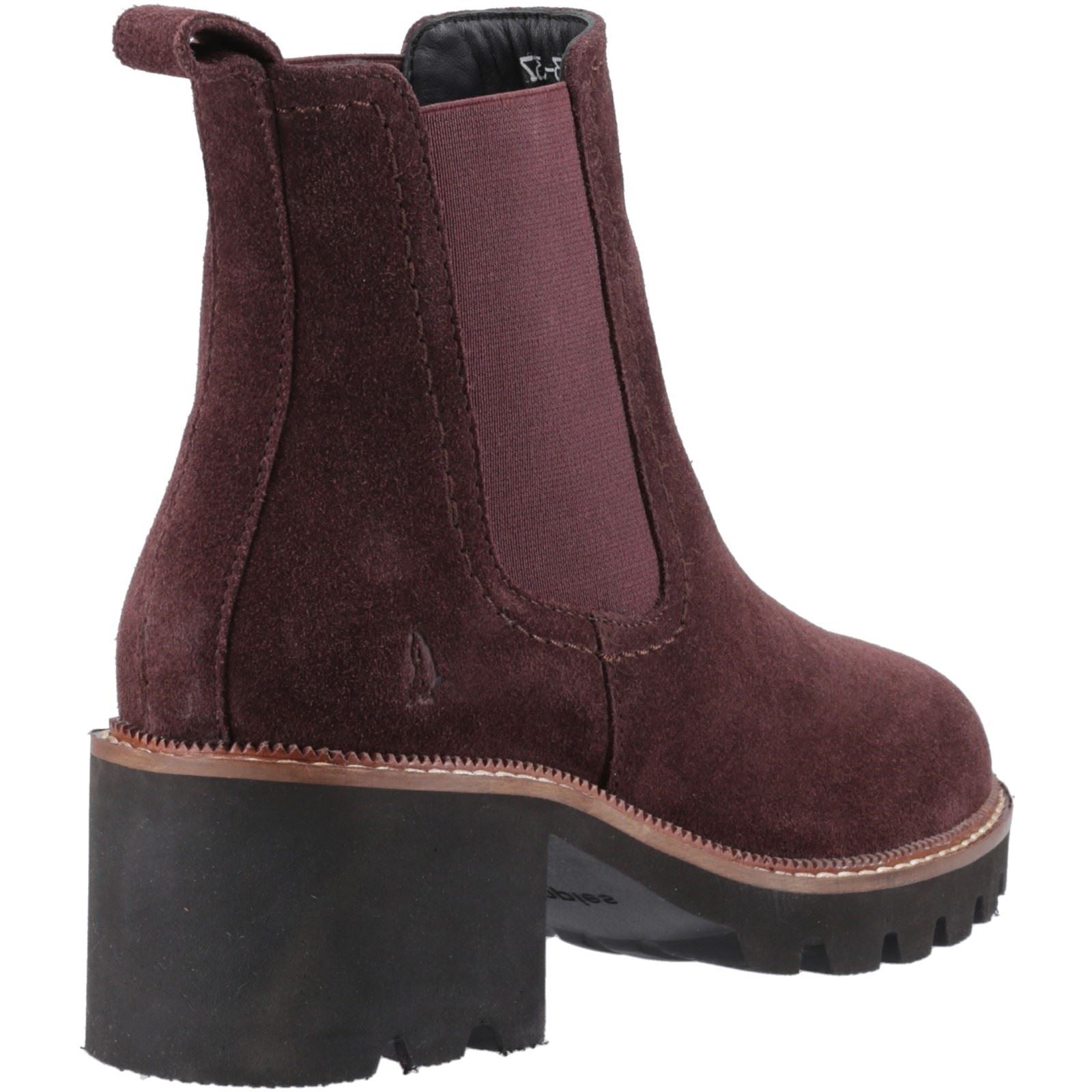 Hush Puppies Gaia Leather Women's Plum Heeled Chelsea Boots