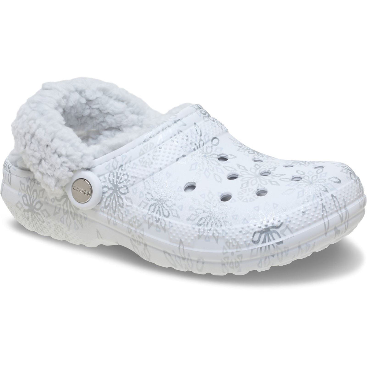 Crocs Classic Fleece Lined Polyester Blend Women's Snow White Clogs