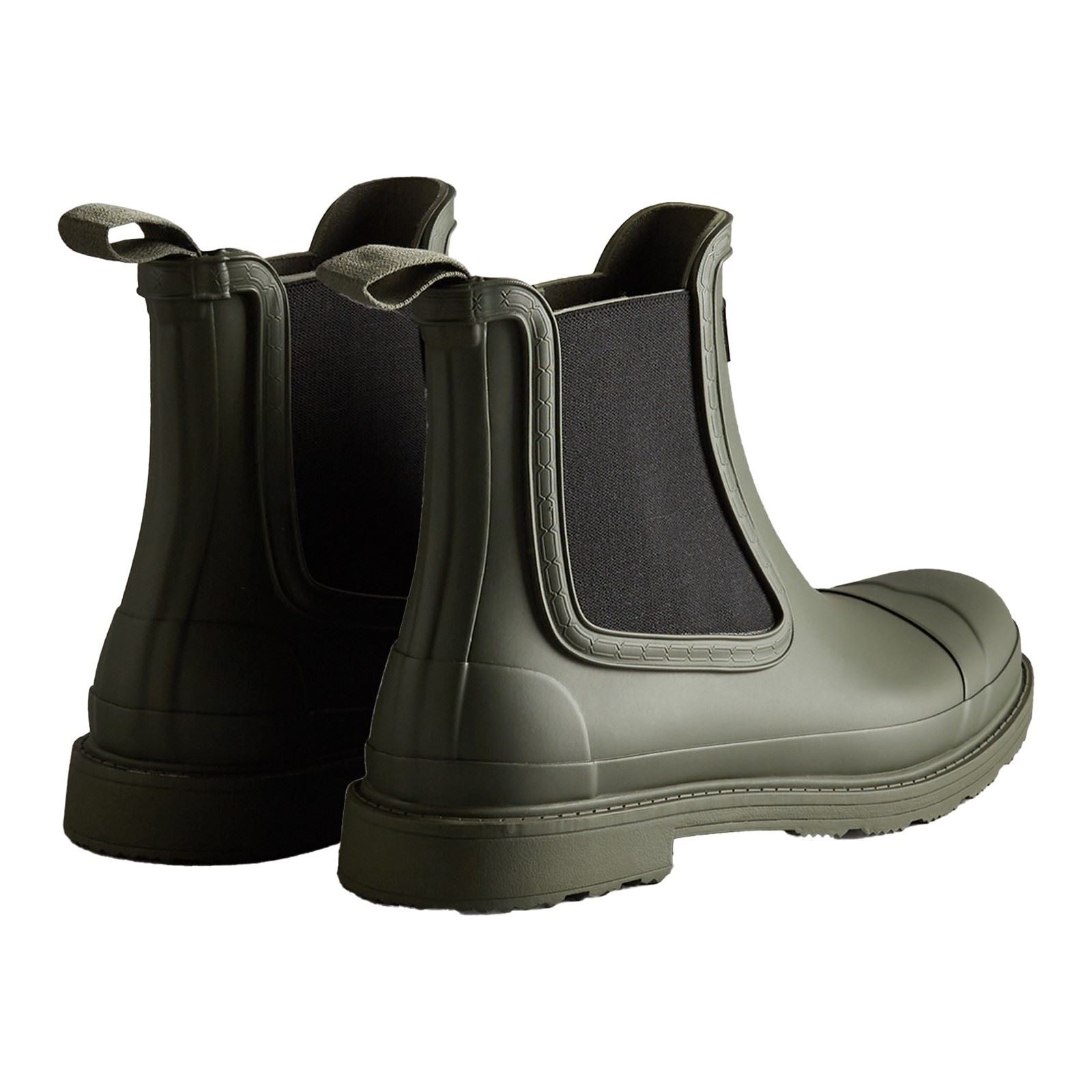 Hunter Commando Rubber Men's Dark Olive Wellington Boots