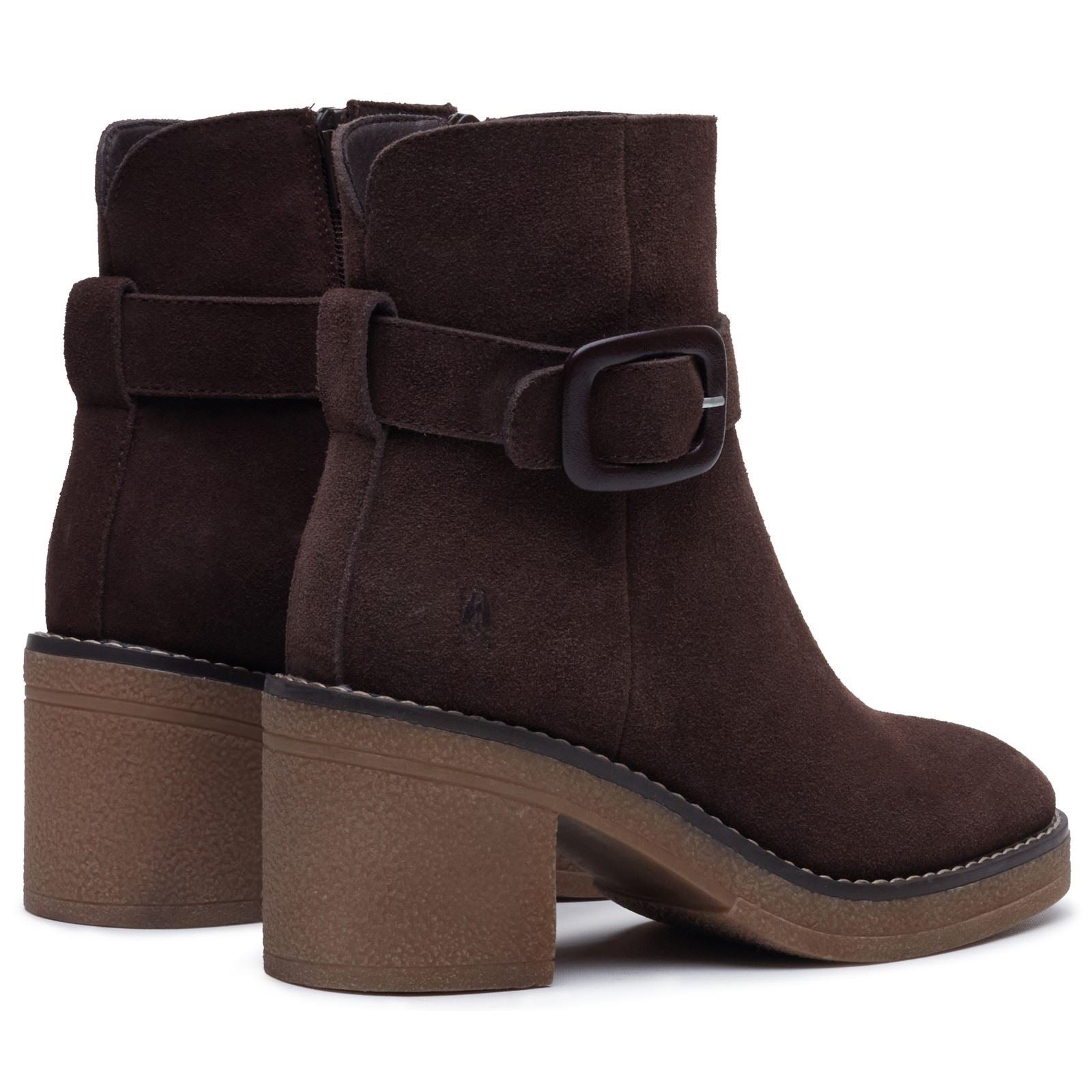 Hush Puppies Fearne Suede Women's Chocolate Heeled Ankle Boots