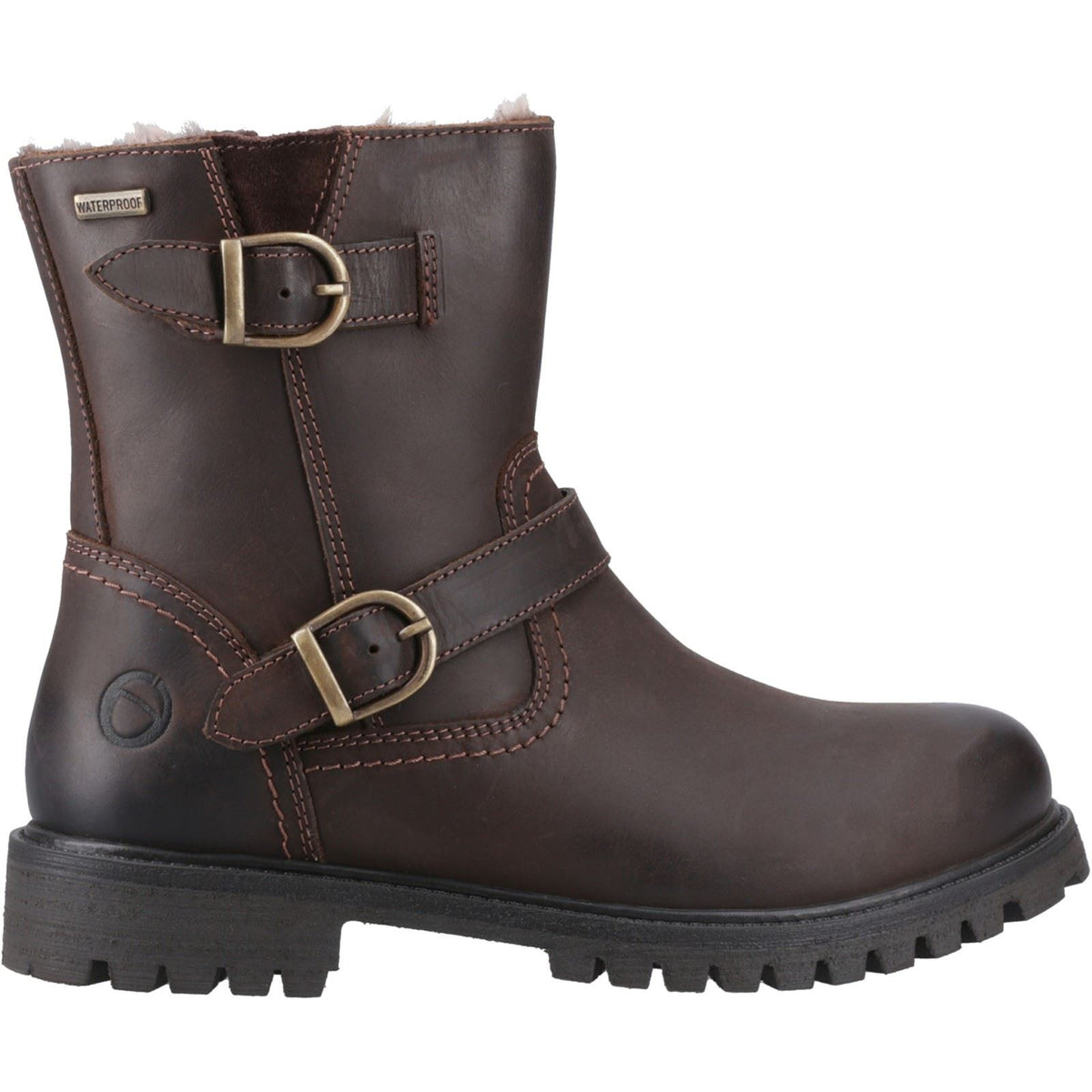Cotswold Tetbury Leather Women's Brown Heeled Ankle Boots