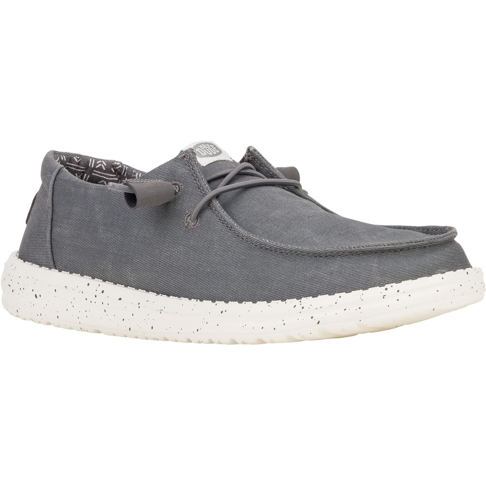 HEYDUDE Wendy Canvas 100% Cotton Women's Dark Grey Loafers