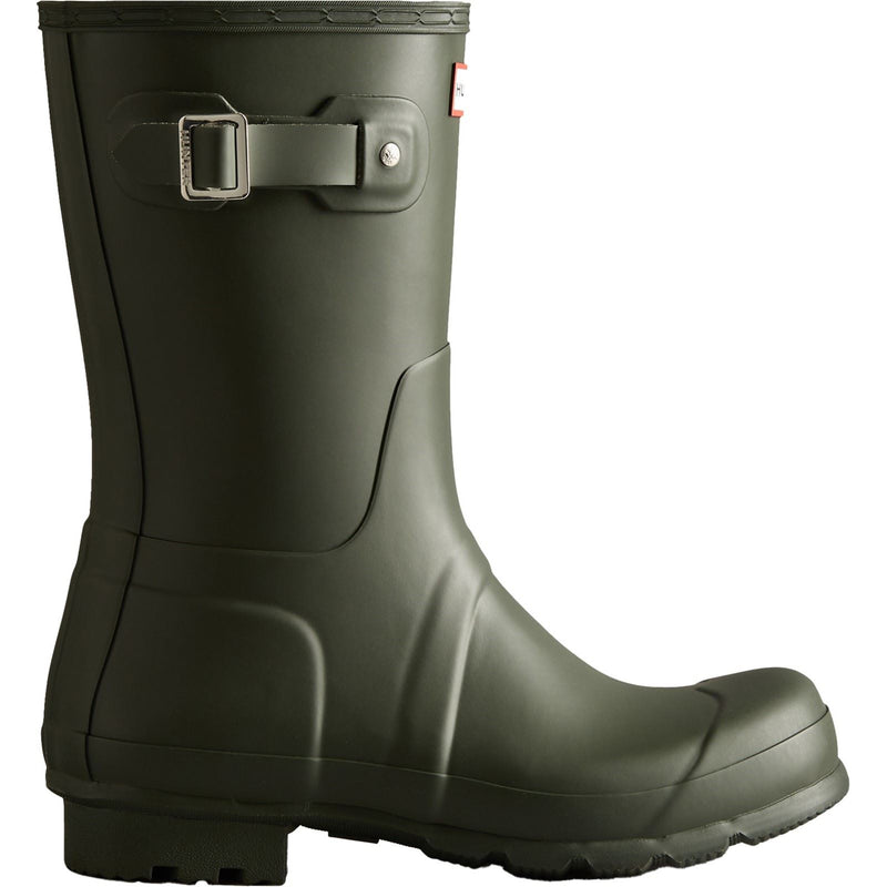 Hunter Original Short Wellington Boots Rubber Men's Dark Olive Wellington Boots