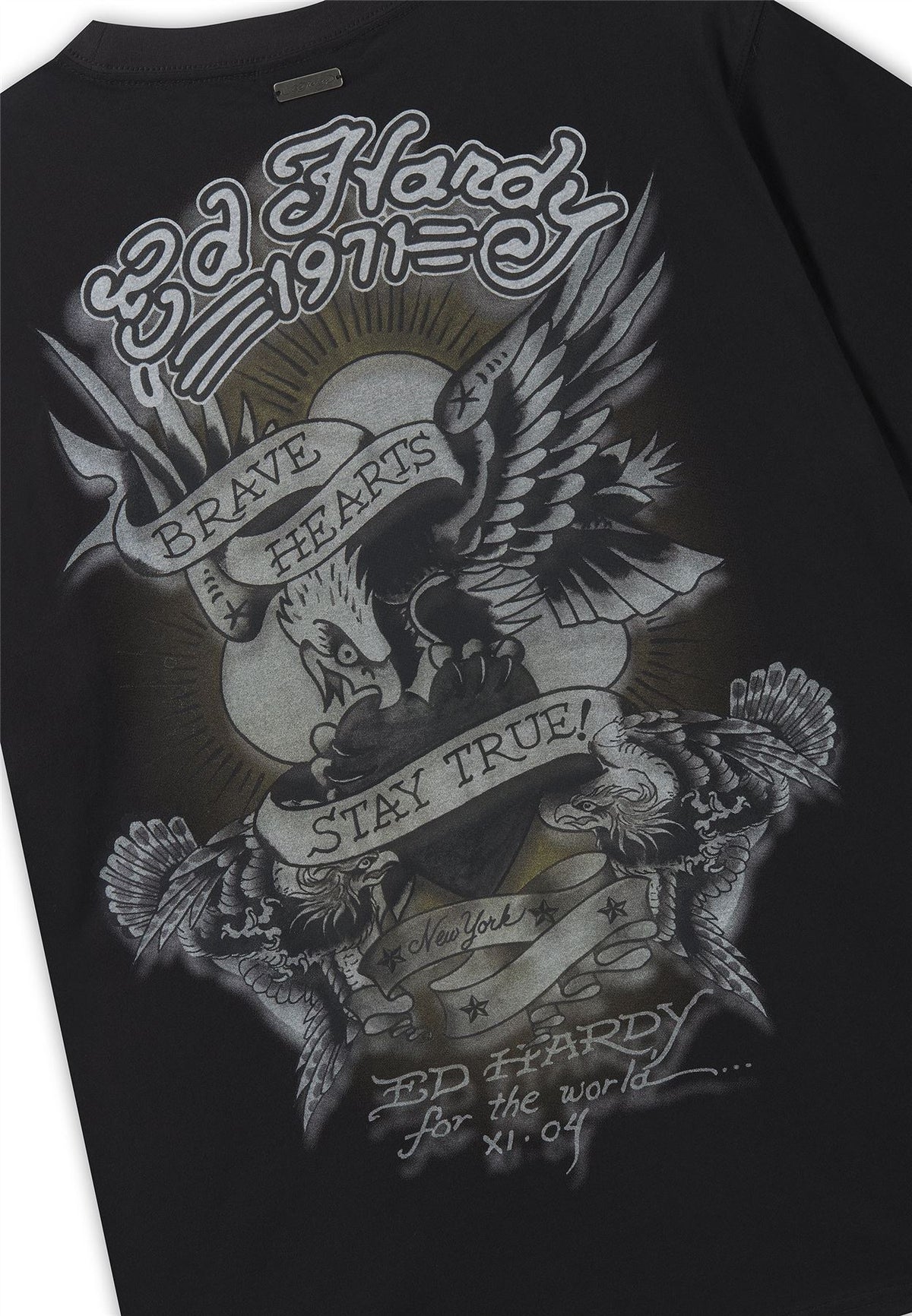 Ed Hardy Stay True Graphic Regular Men's Black T-Shirts