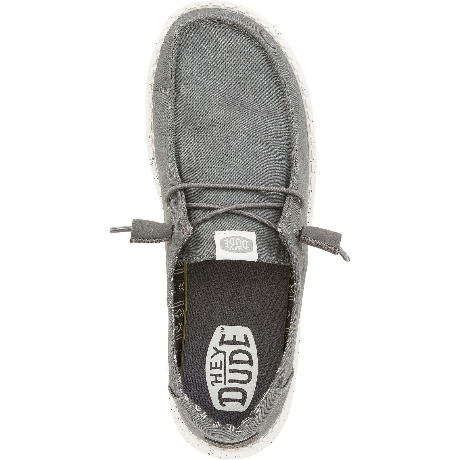 HEYDUDE Wendy Canvas 100% Cotton Women's Dark Grey Loafers