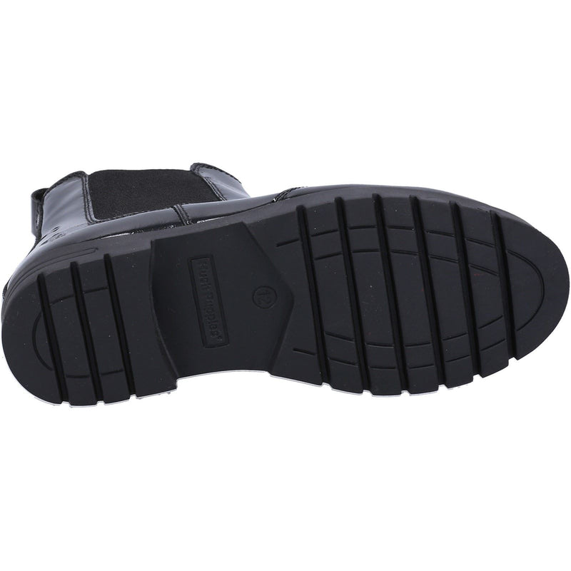 Hush Puppies Laura Patent SNR Leather Girls's Black Boots