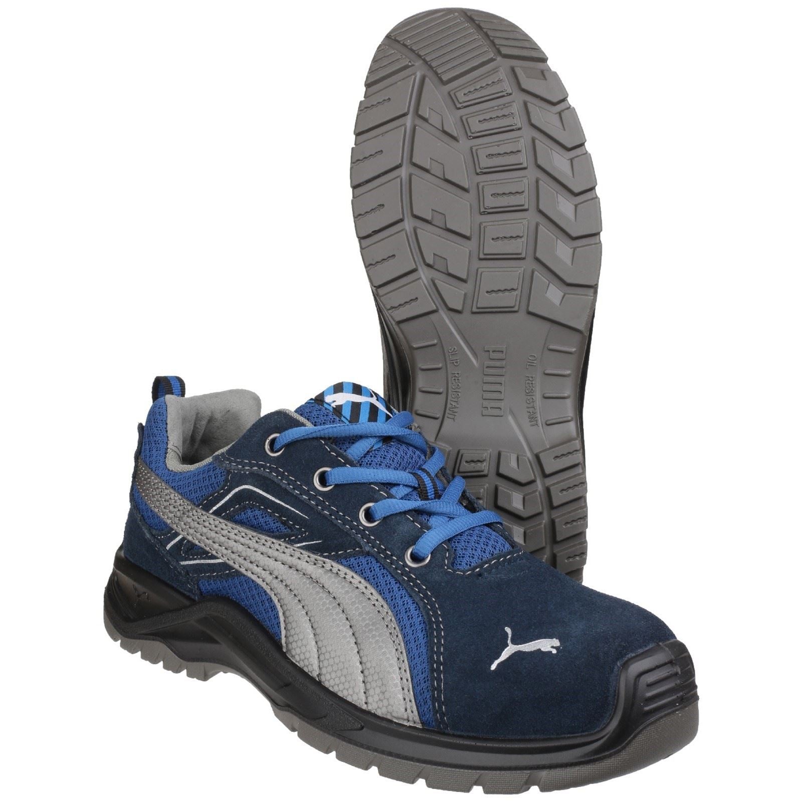 Puma Safety Omni Sky Low Suede+Textile Blue Safety Trainers