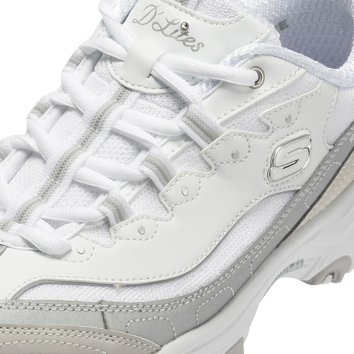 Skechers Slip-Ins D'Lites Smooth Women's Silver/White Trainers