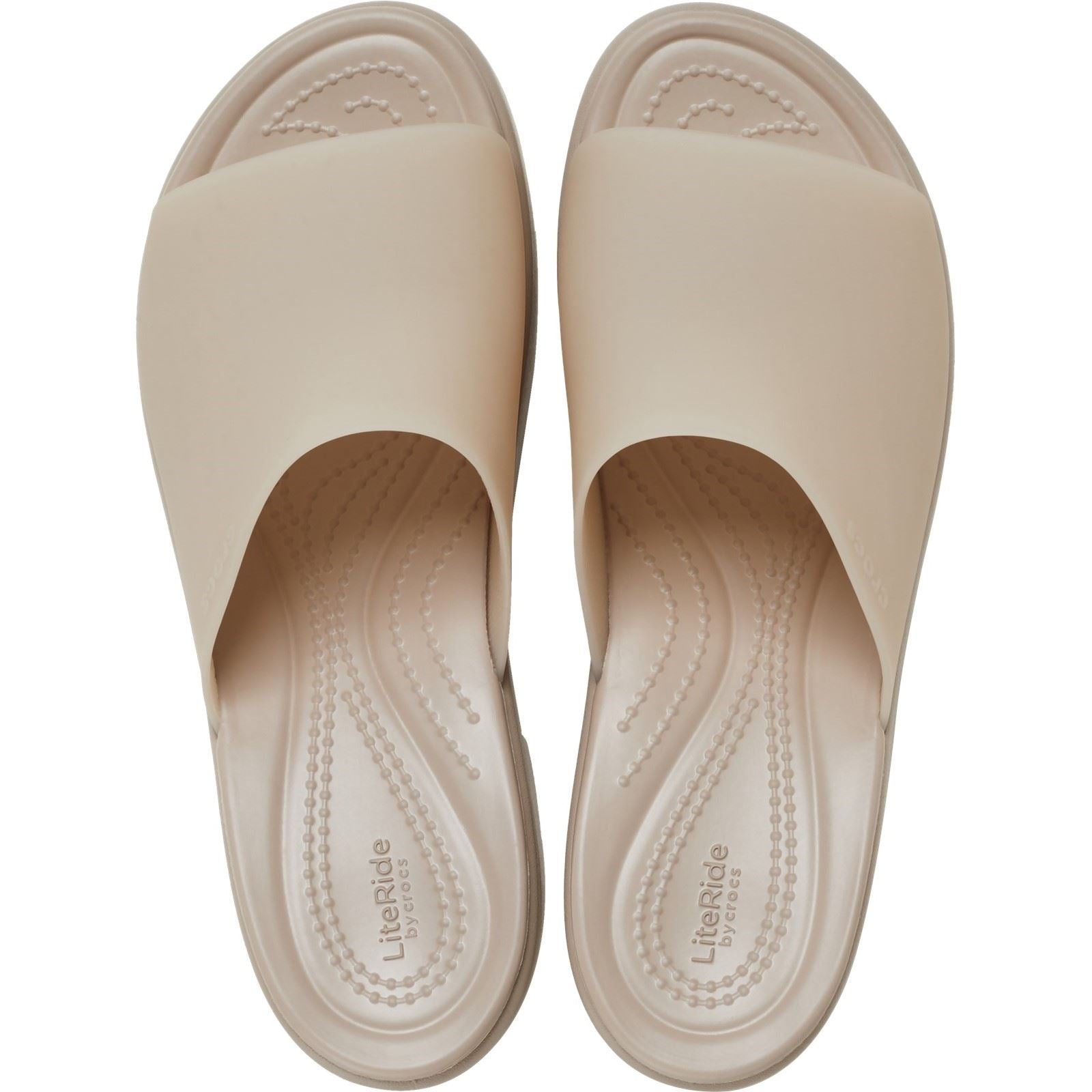 Crocs Brooklyn Slide Heel Women's Taupe Sandals
