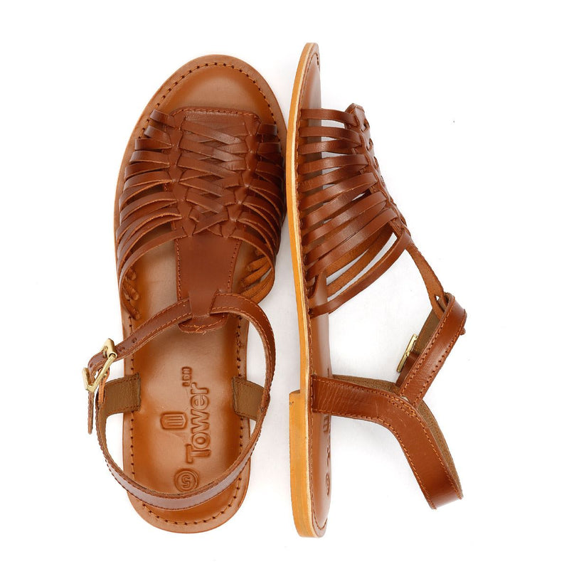 Tower London Hurache Leather Women's Tan Sandals