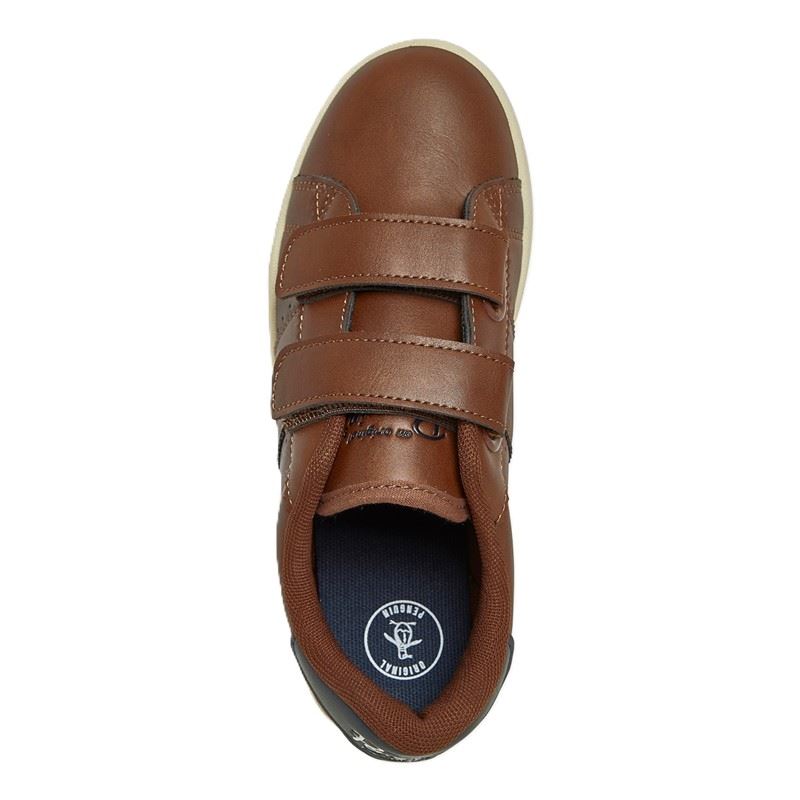 Penguin Junior Marble Tan/Navy Trainers