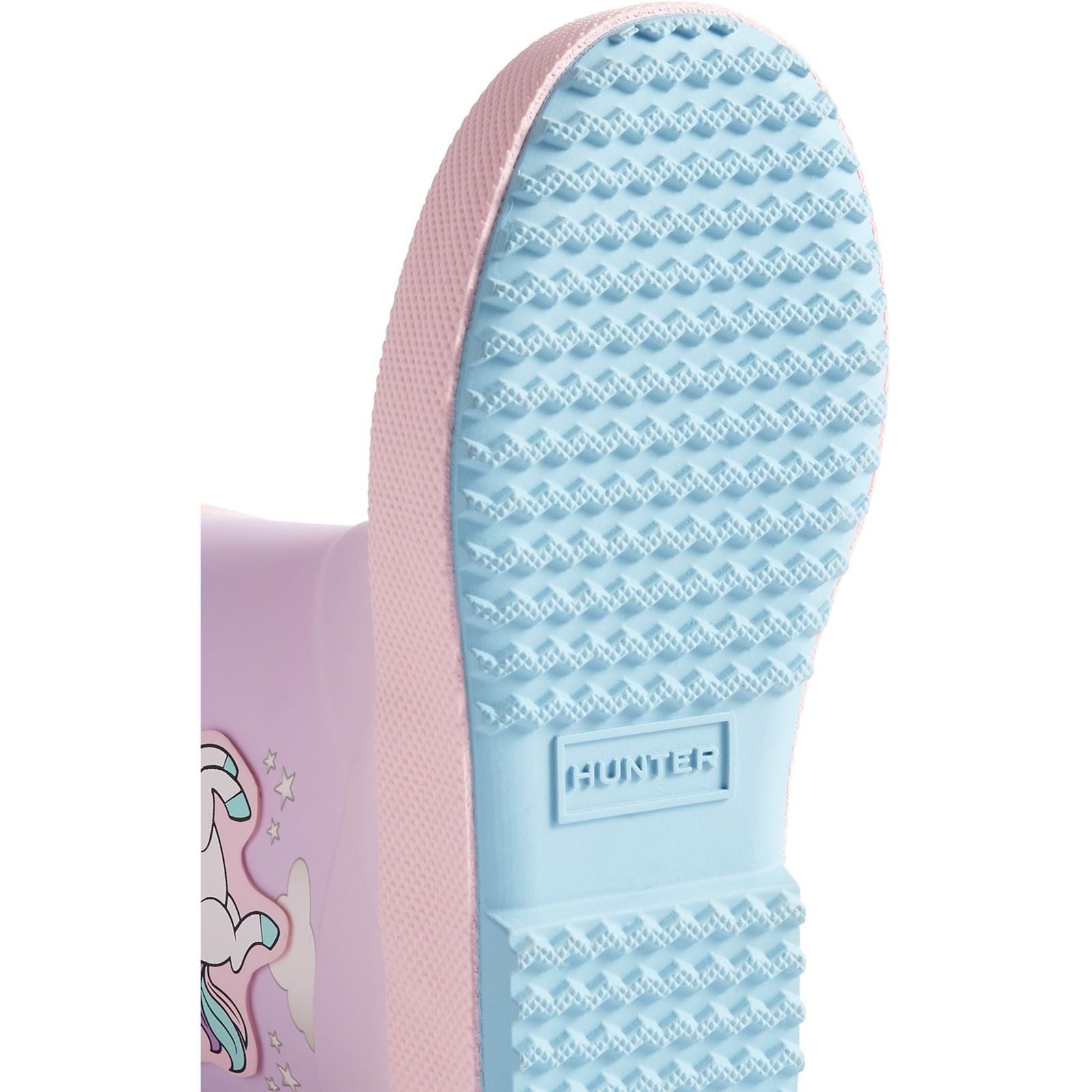 Hunter First Unicorn Print Girls's Blue Frost/ Parfait Pink Wellington Boots