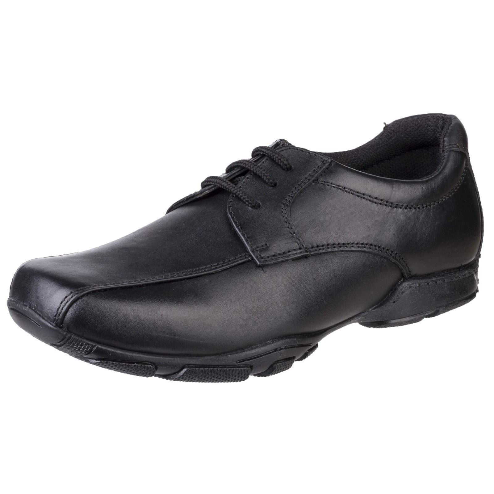 Hush Puppies Vincente Youth Boys Black Leather Loafers