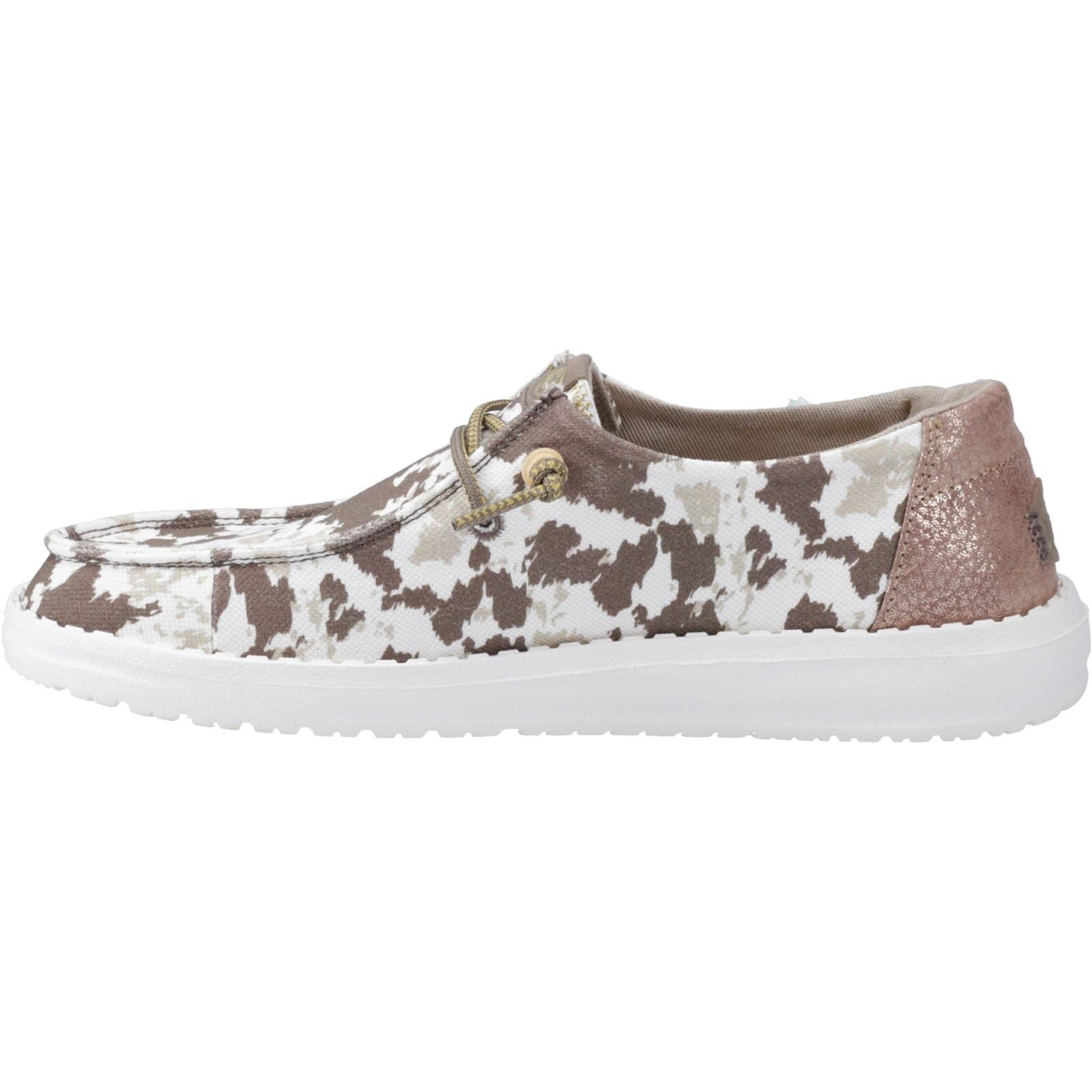 HEYDUDE Wendy Disco Cow Cotton Women's Tan Loafers