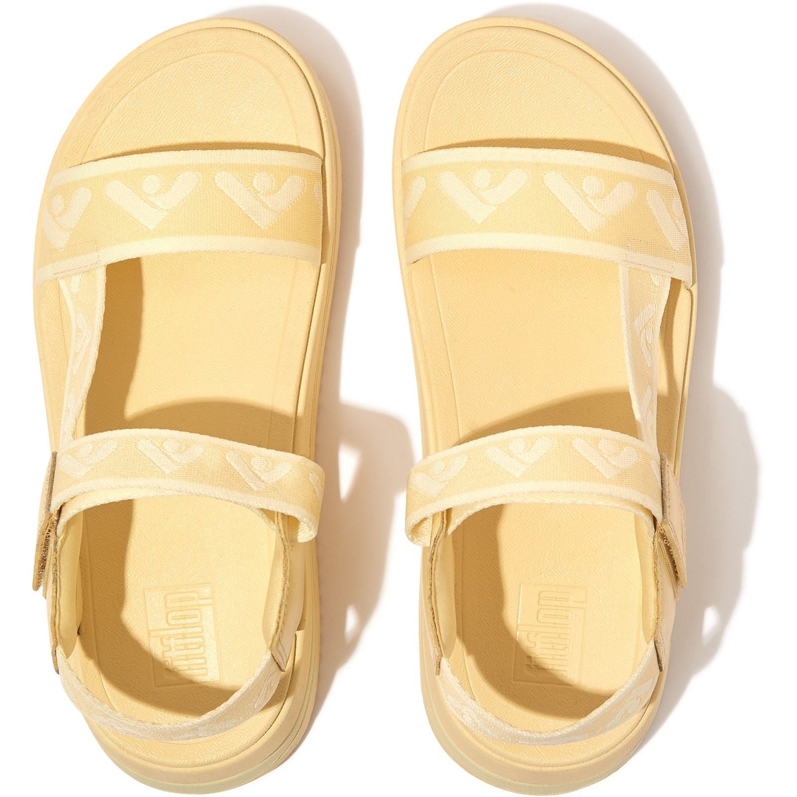 Fitflop Surff Back Strap Polyester/Leather Women's Mellow Yellow Wide Sandals