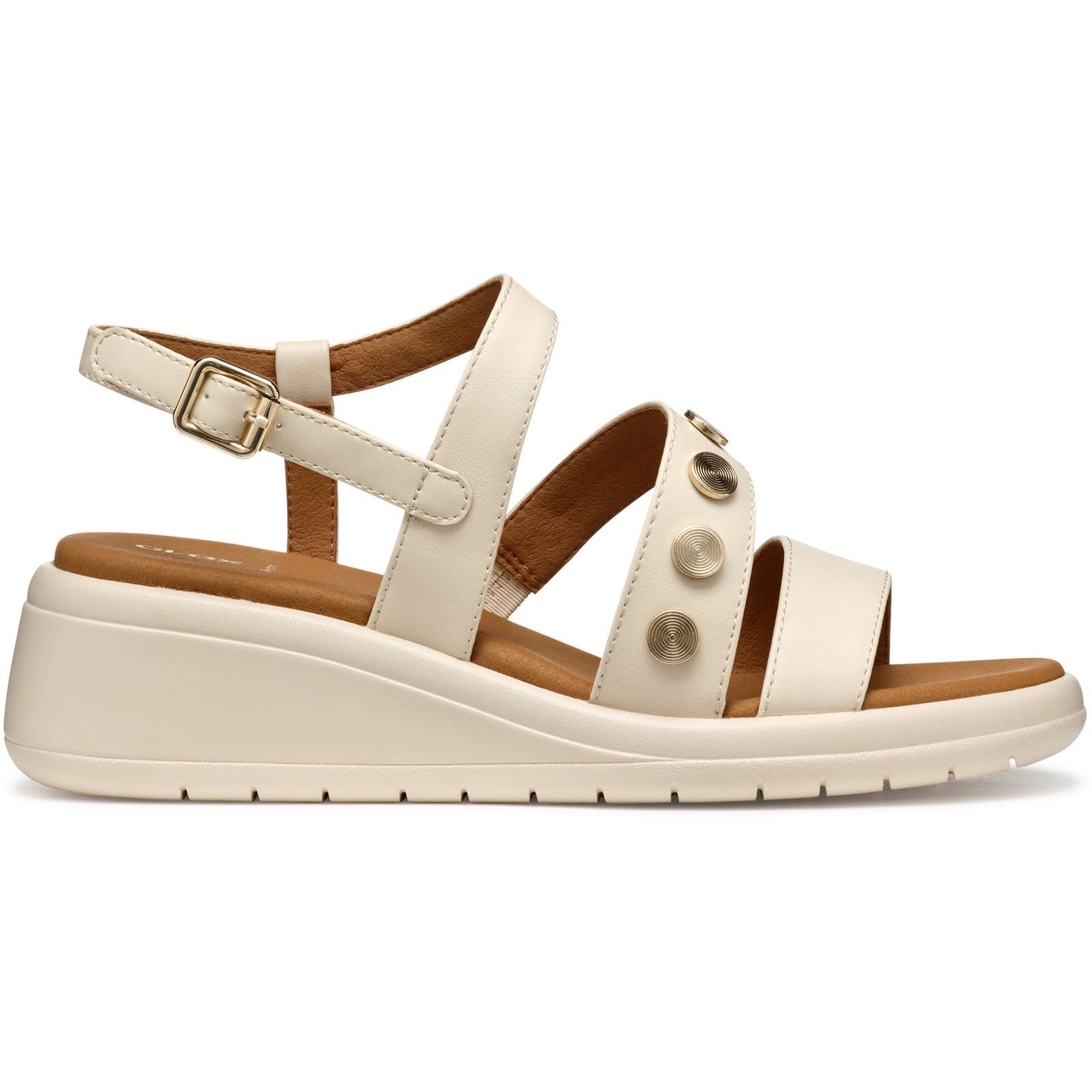 Geox D MELICONIA Synthetic Synthetic Women's Papyrus Wedges