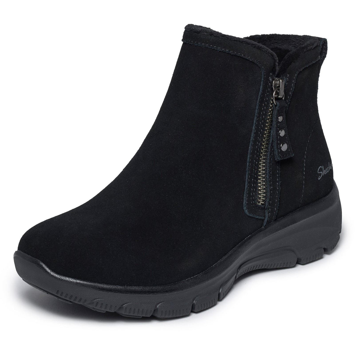 Skechers Easy Going Urban Zip Leather Women's Black Boots