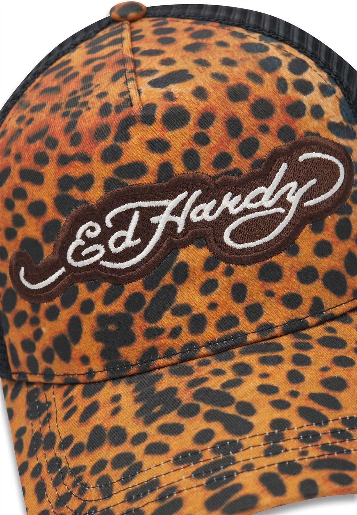 Ed Hardy 5 Panel Trucker Leopard Print Caps