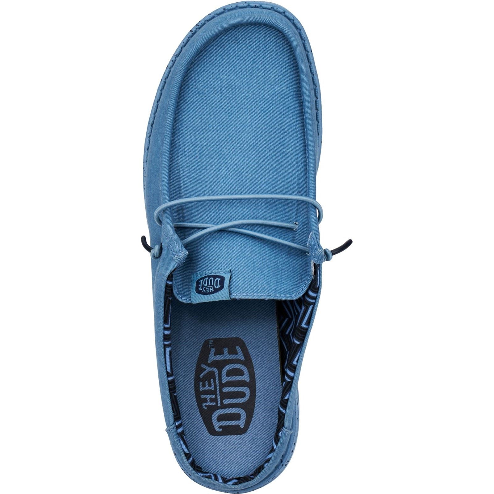 HEYDUDE Wally Slip Canvas 100% Cotton Men's Elemental Blue Slippers