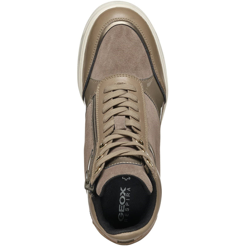 Geox D Maurica Leather Women's Dark Taupe Trainers