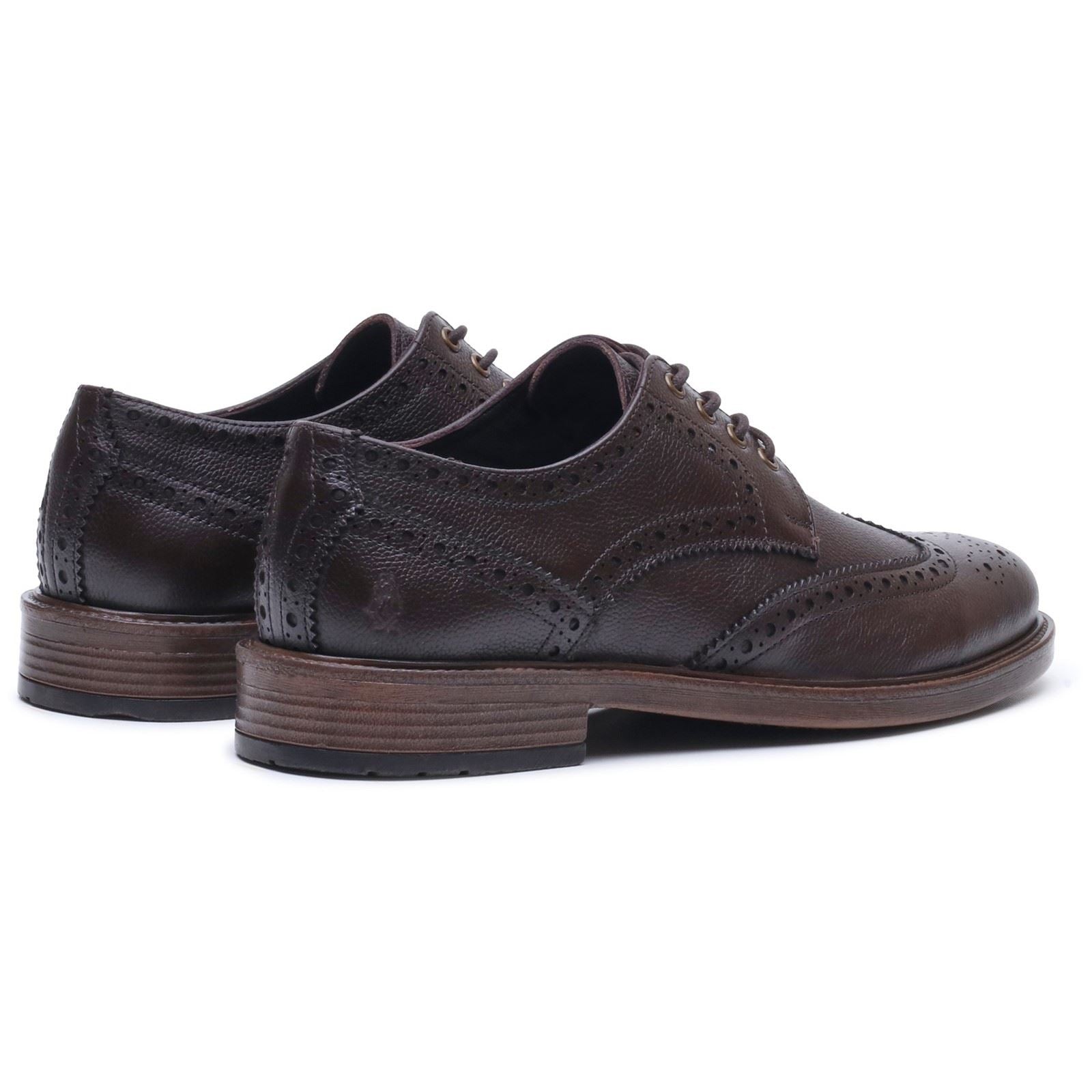 Hush Puppies Isaac Leather Men's BROWN Brogues Shoes