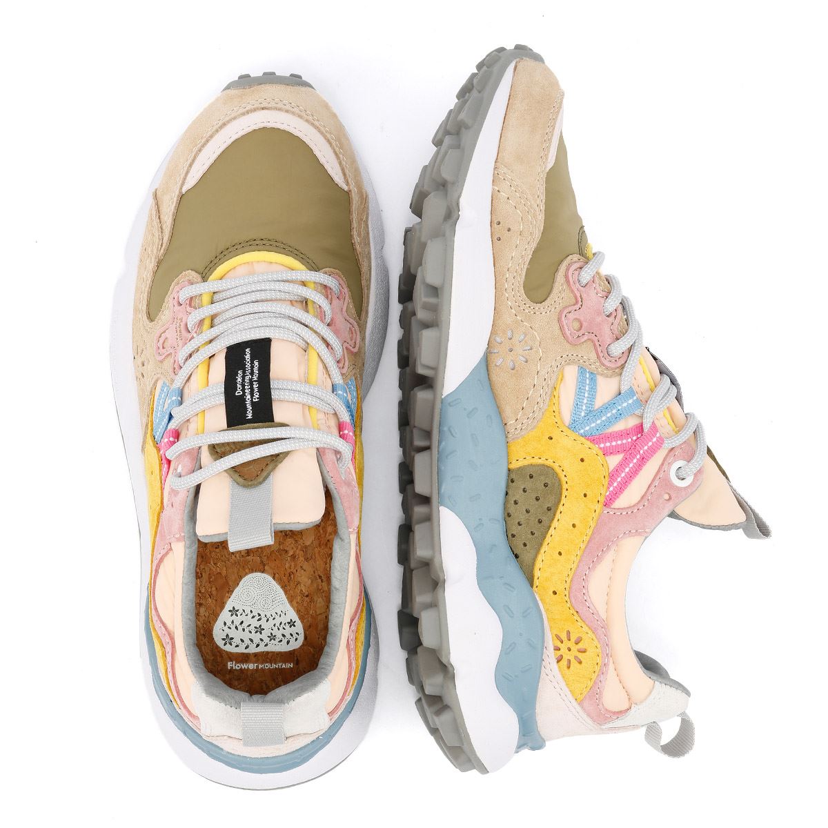 Flower Mountain Yamano 3 Women's Khaki/Pink Trainers