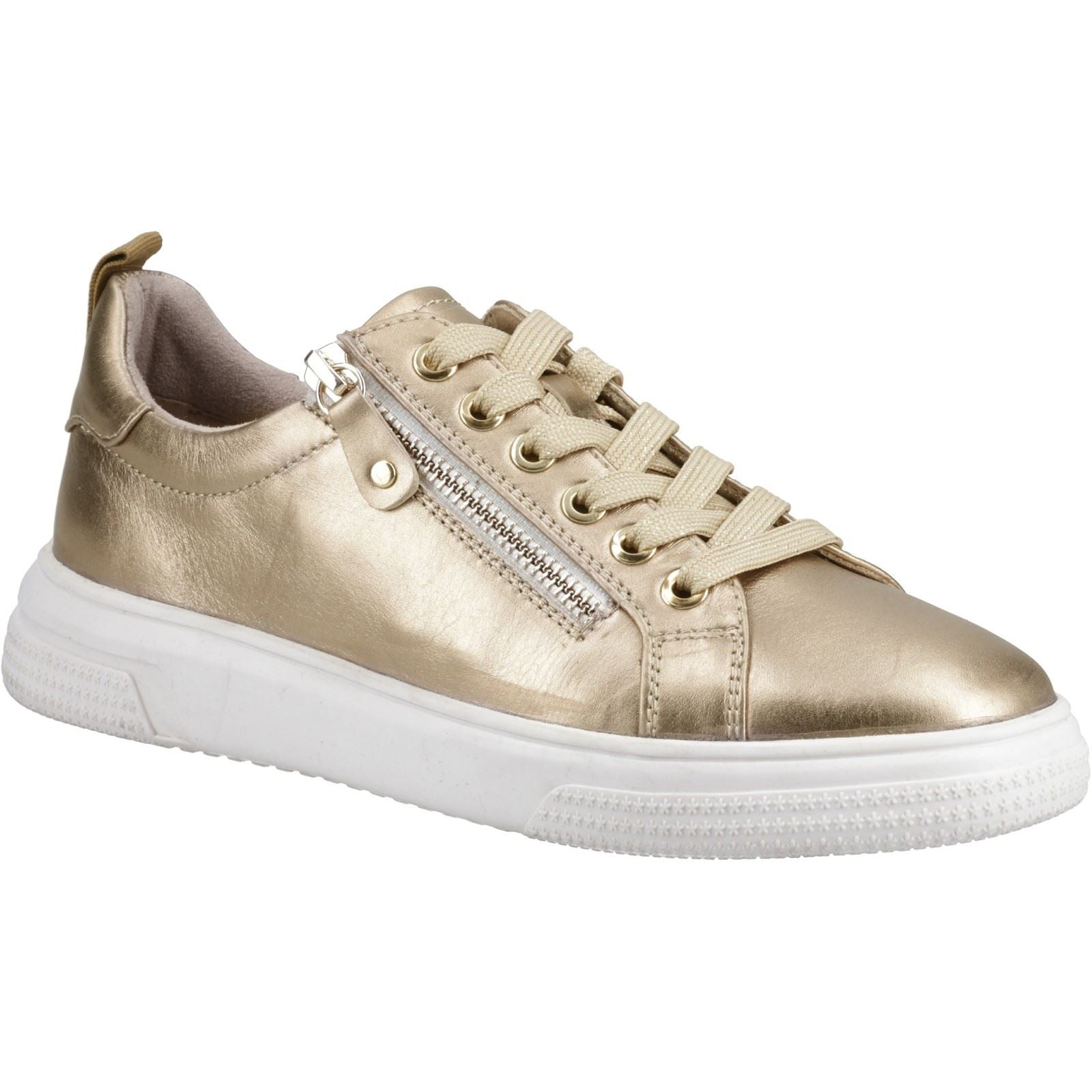 Hush Puppies Martha Leather Women's Gold Trainers