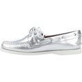 Sperry Authentic 2 Eye Leather Women's Silver Boat Shoes