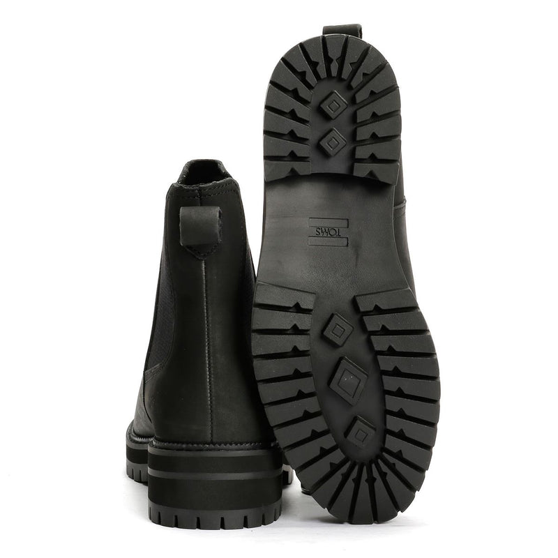 TOMS Bennet Leather Women's Black Boots