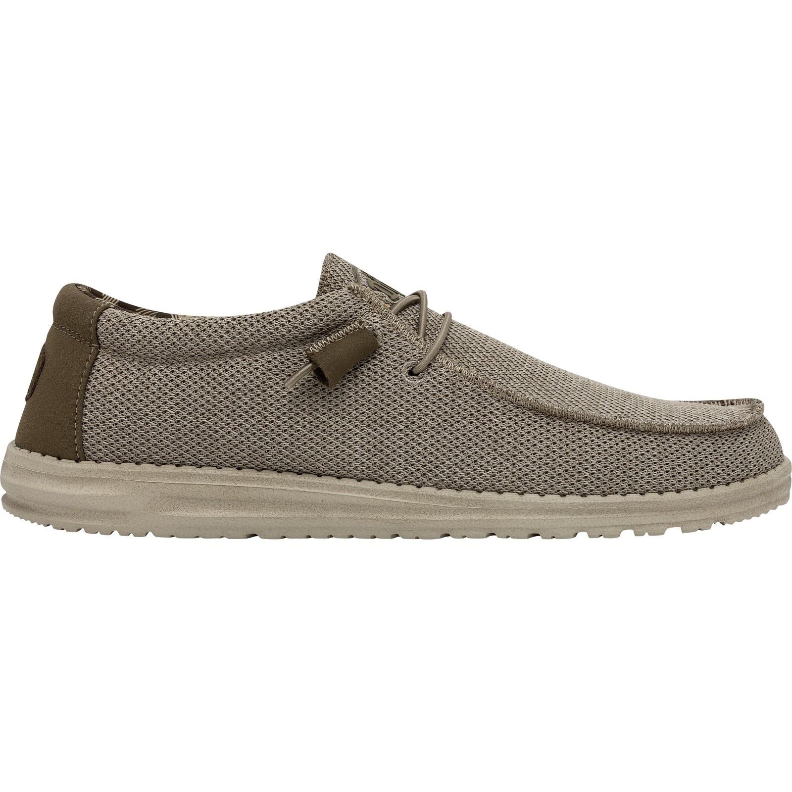 HEYDUDE Wally Sox Faux Suede Men's Beige Boat Shoes