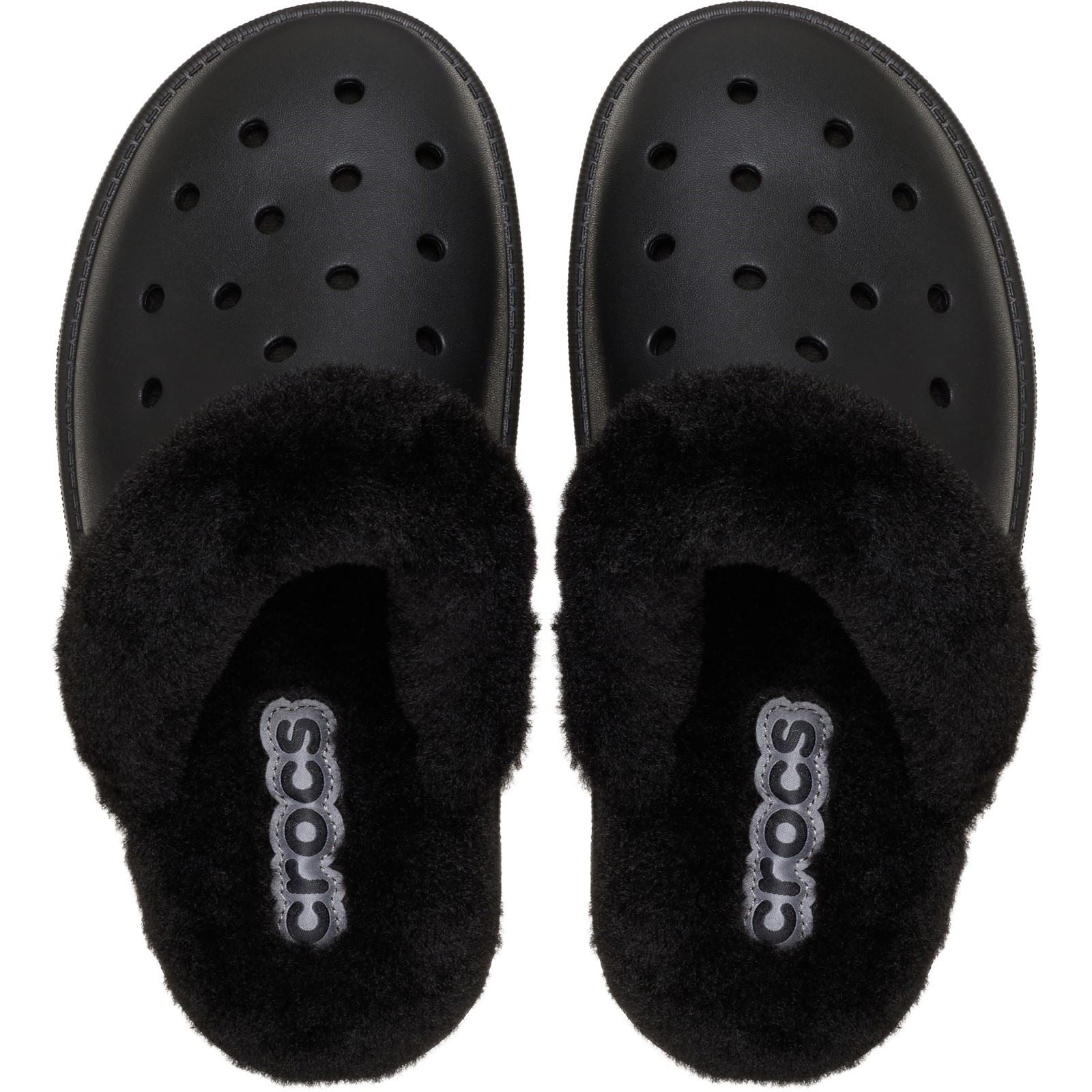 Crocs Classic Fuzz Scuff Thermoplastic Black Slippers
