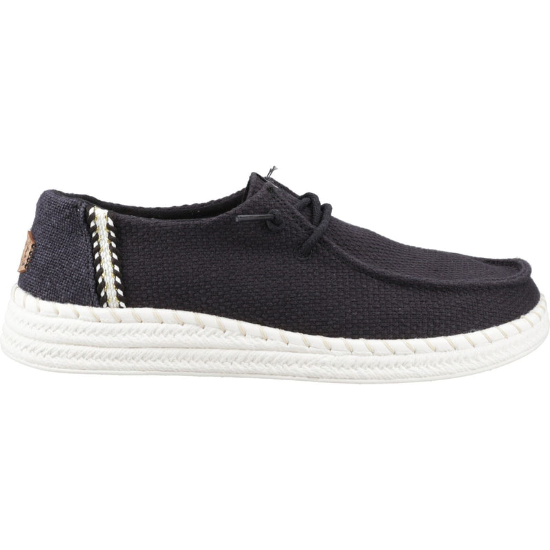HEYDUDE Wendy Espadrille Woven Cotton Blend Women's Black Espadrilles