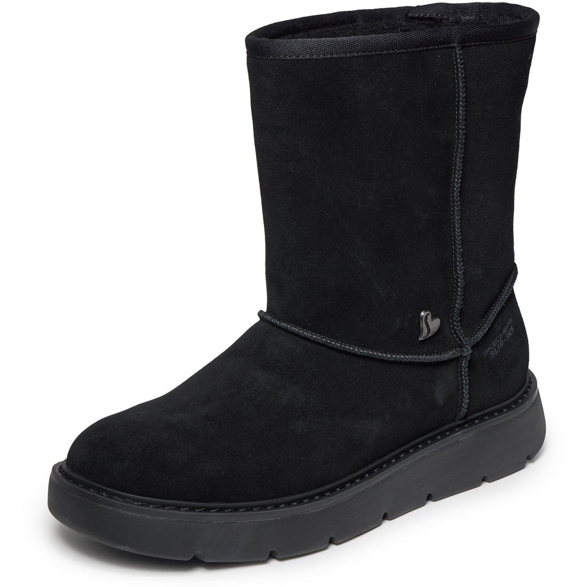 Skechers Keepsakes Cozy Mid Leather Women's Black Winter Mid Calf Boots