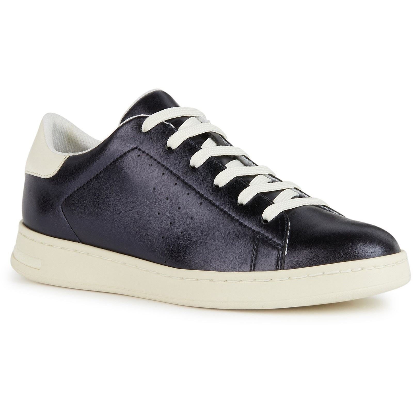 Geox D Jaysen B Leather Women's Dark Jeans/Optic White Trainers