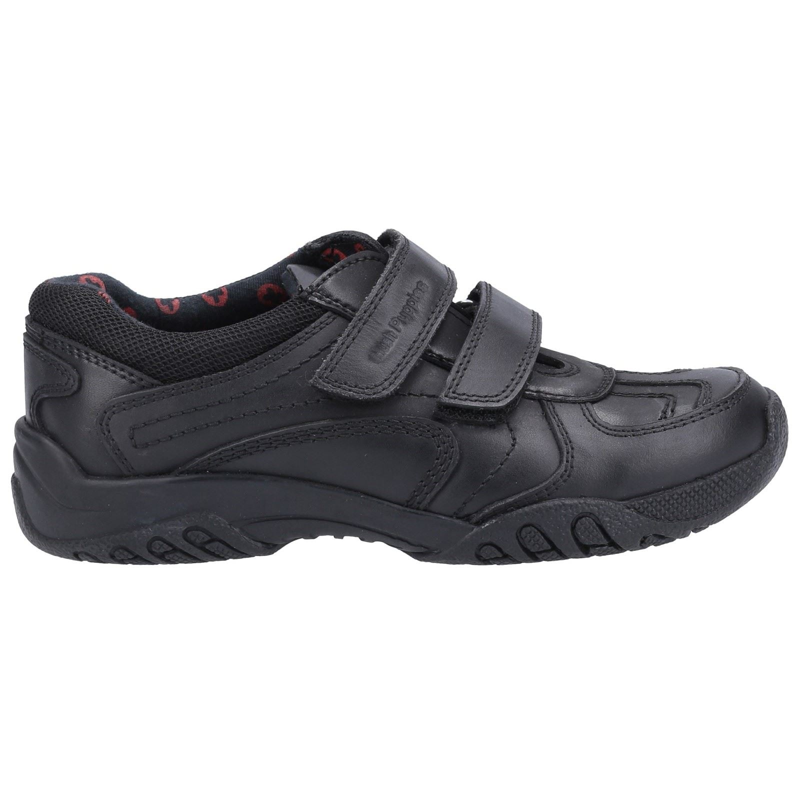Hush Puppies Jezza 2 Junior Boys Black Leather Loafers