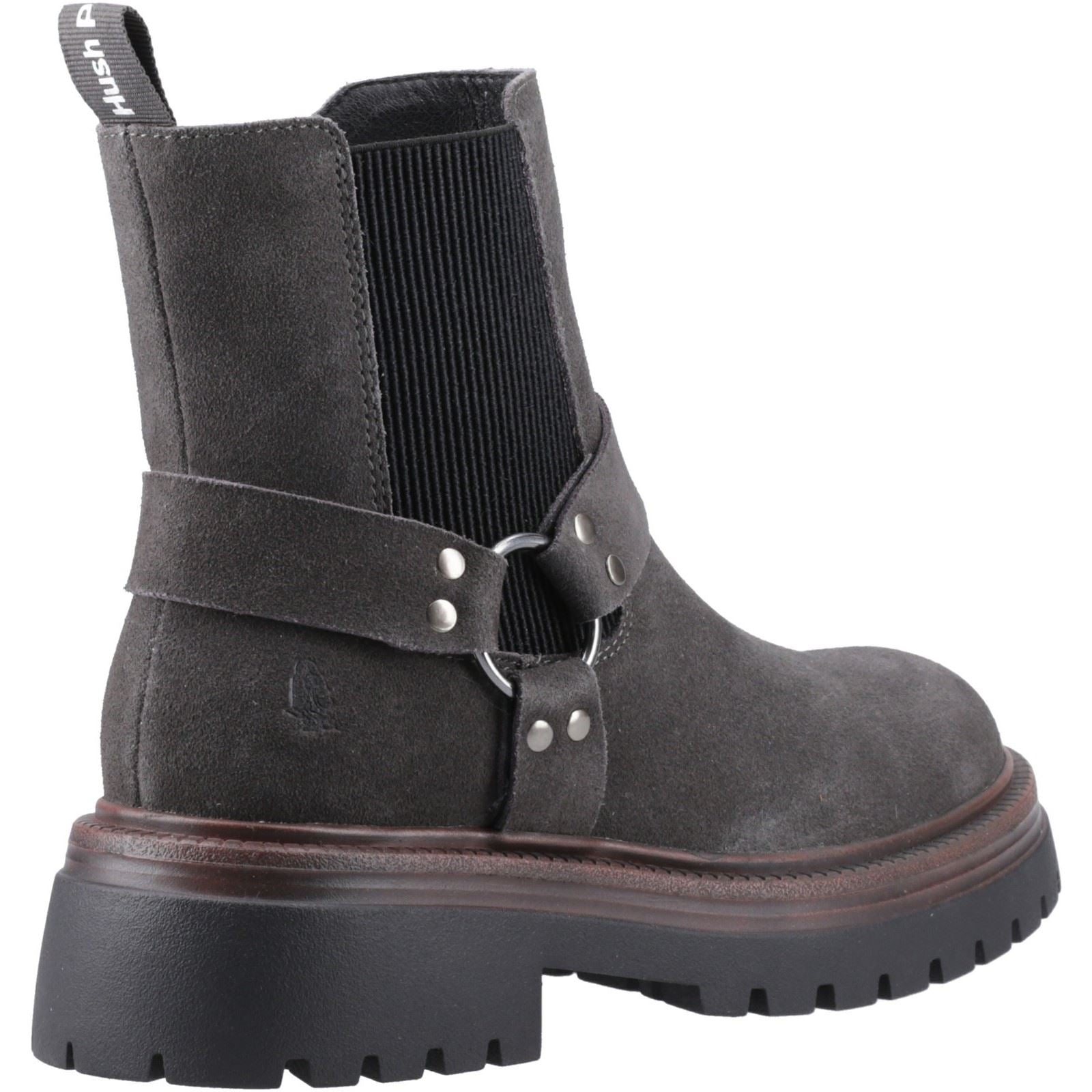 Hush Puppies Raye Suede Women's Charcoal Flat Chelsea Boots