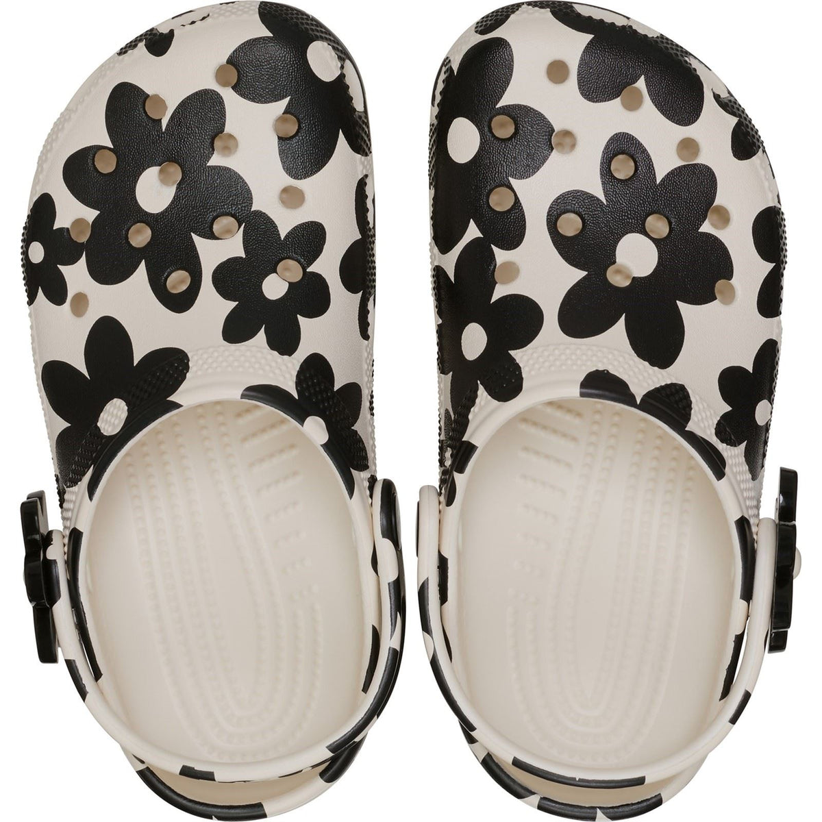 Crocs Classic Pop Petals EVA Girl's Summit White/Black Casual Shoes - Clogs