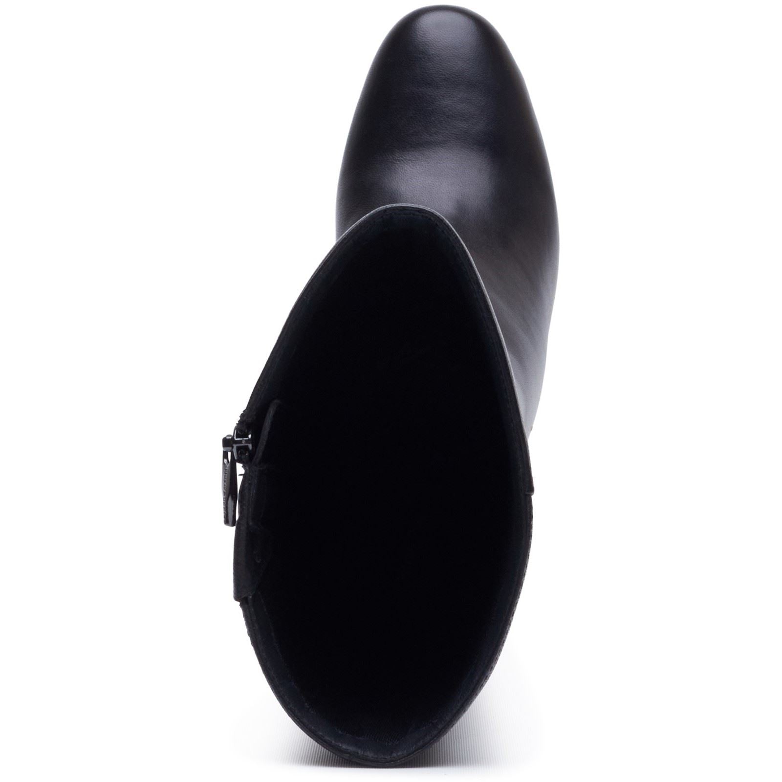 Hush Puppies Oprah Long Leather Women's Black Heeled Knee High Boots