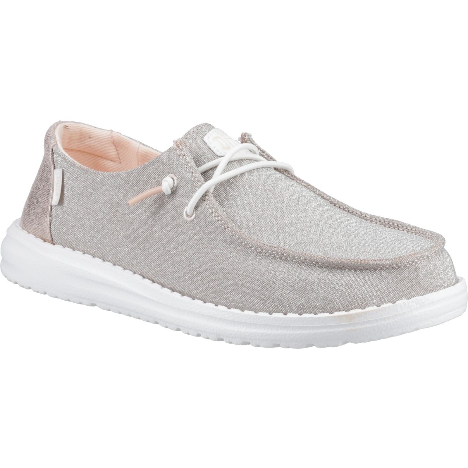 HEYDUDE Wendy Metallic Sparkle Synthetic Women's Rose Gold Loafers