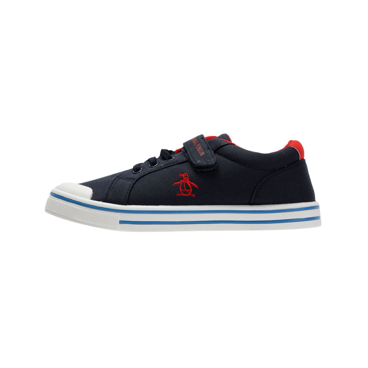 Penguin Junior Rainbow Canvas Navy/Red Trainers