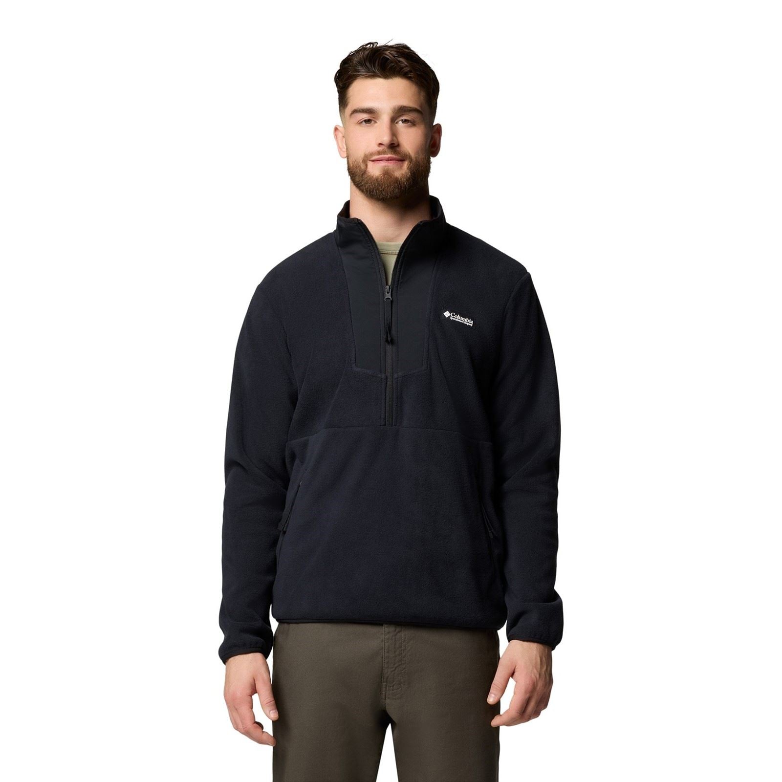 Columbia Sequoia Grove Half Zip Fleece Polyester Men's Black Zip Neck Pullovers