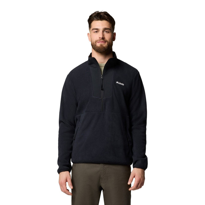 Columbia Sequoia Grove Half Zip Fleece Polyester Men's Black Zip Neck Pullovers