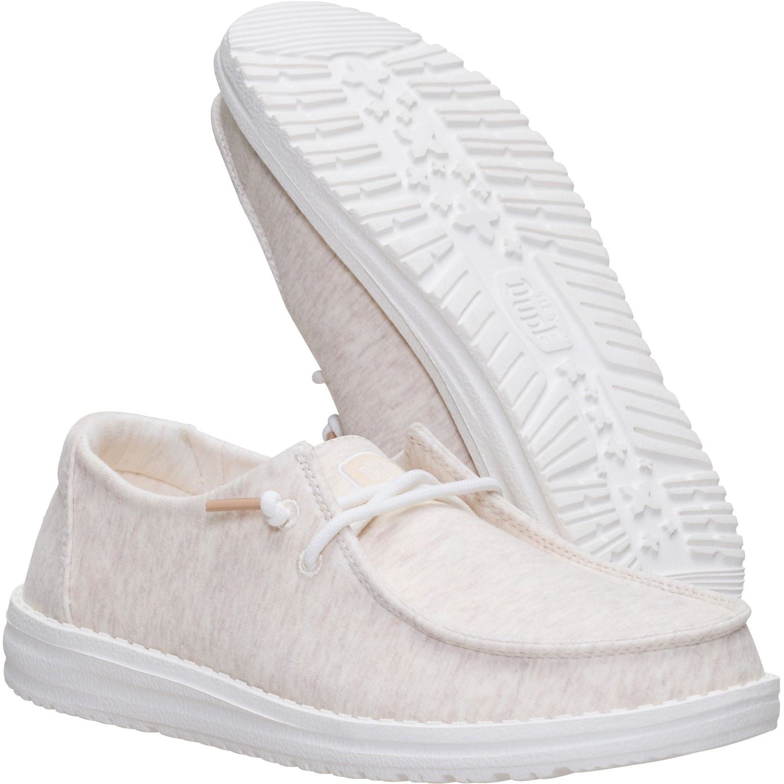 HEYDUDE Wendy Stretch Jersey Textile Women's Oatmeal Loafers