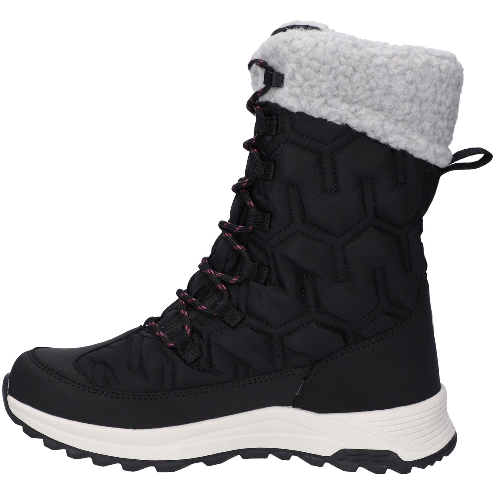 Hi-Tec Sophia Nylon Women's Jet Black/Festival Fuchsia Winter Ankle Boots