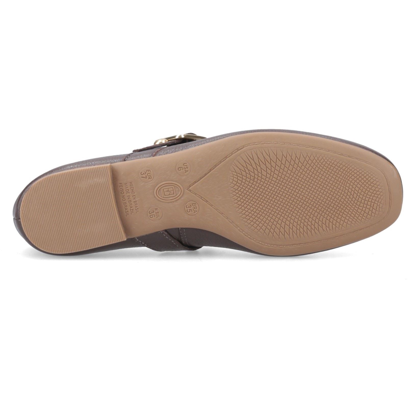 Hush Puppies Charlene Stud Ballerina Leather Women's Chocolate Flats