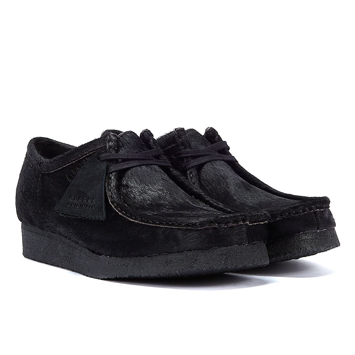 Clarks Originals Wallabee Hair On Men's Black Lace-Up Shoes
