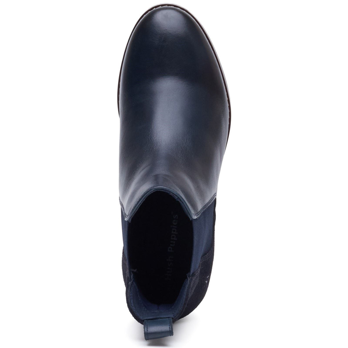 Hush Puppies Colette Leather Women's Navy Wide Fit Flat Chelsea Boots