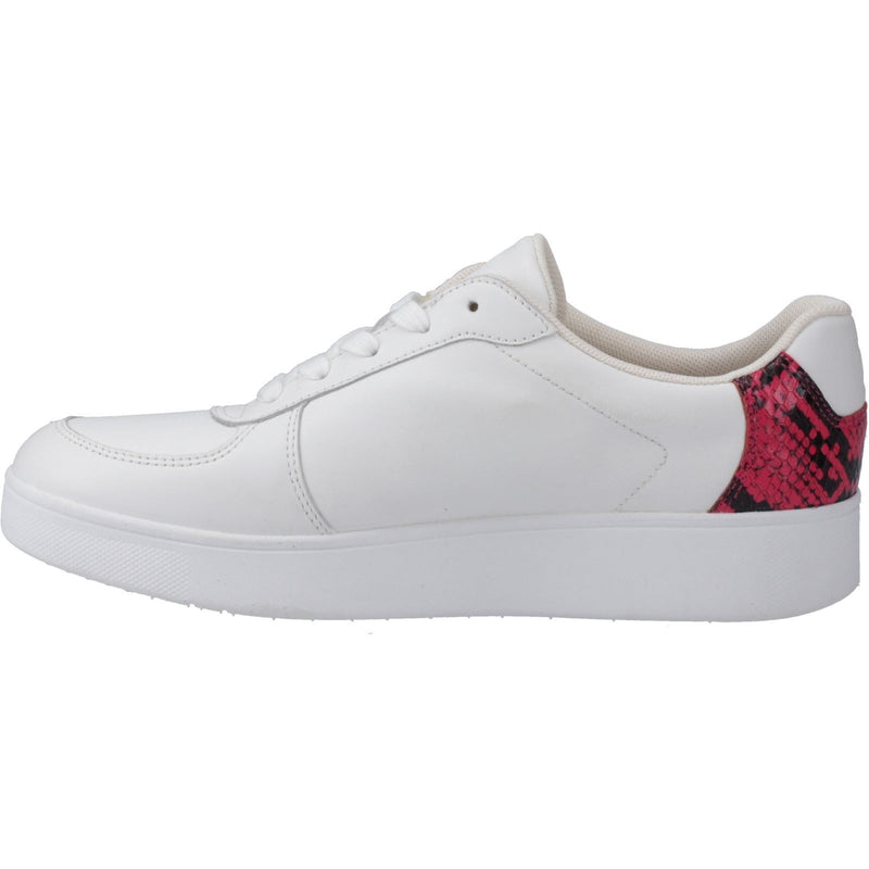 Fitflop Rally Snakeprint-Backtab Leather Women's Urban White/Wild Raspberry Trainers
